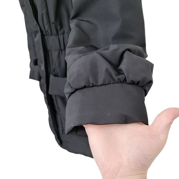 Trendy Black Winter Jacket With Furry Hoodie Size: Large - Picture 9 of 14